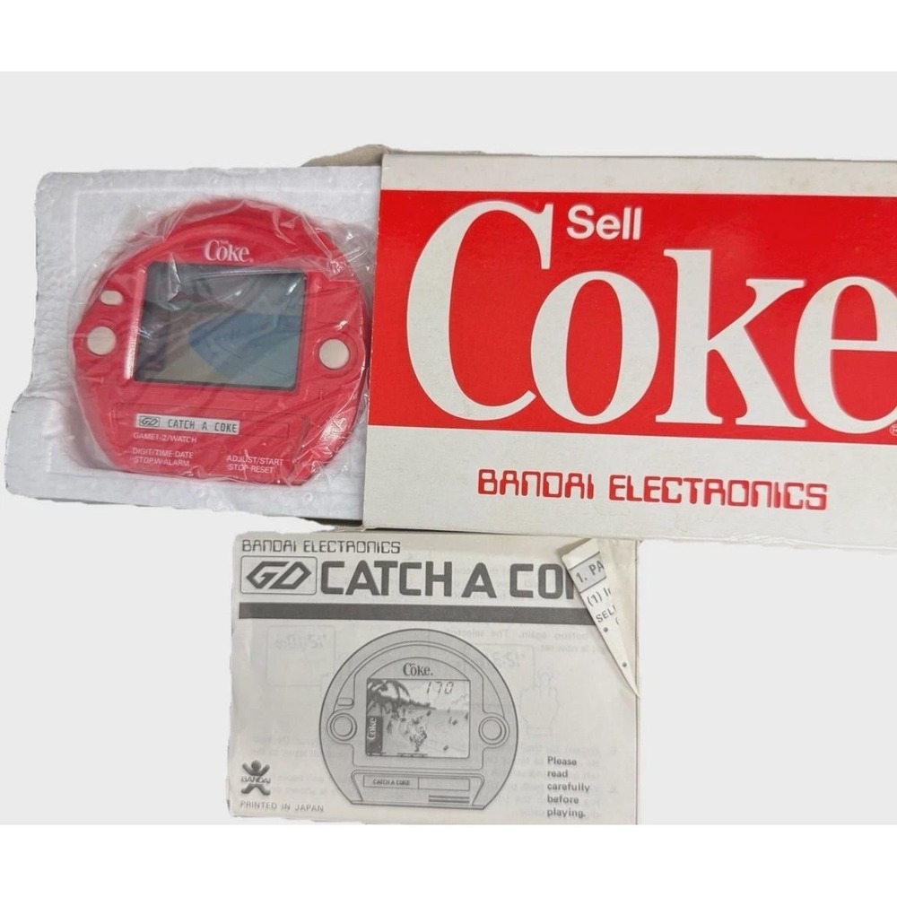 Vintage Bandai Collectible Rare Catch a Coke handheld game retro Coca-Cola watch